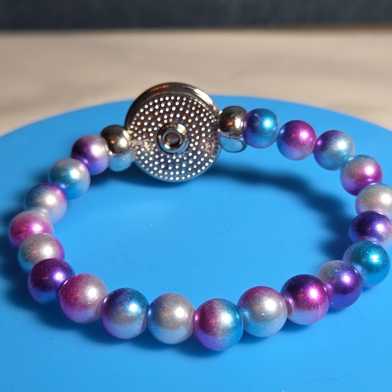 Taylor Swift Lover Snap Charm Beaded Stretch Bracelet
