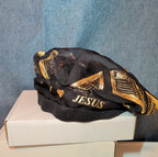 I Love Jesus Bible Black Satin Hair Bonnet Sleep Cap OS