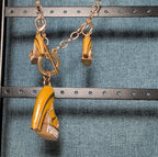 High Heel Shoe Pendant Necklace Gold Tone Rhinestone Y2K