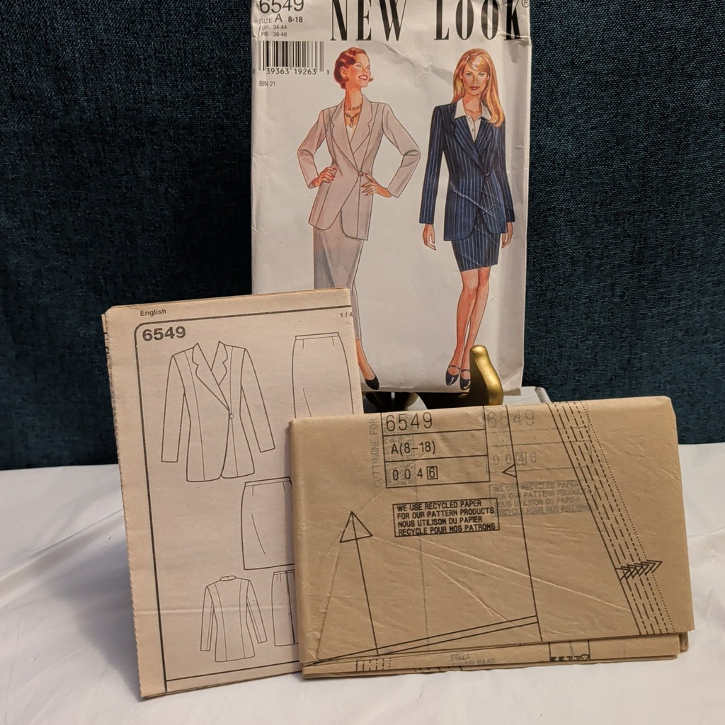 Vintage New Look 6549 & Simplicity 9452 Sewing Pattern Lot - 90s Suit & Wardrobe