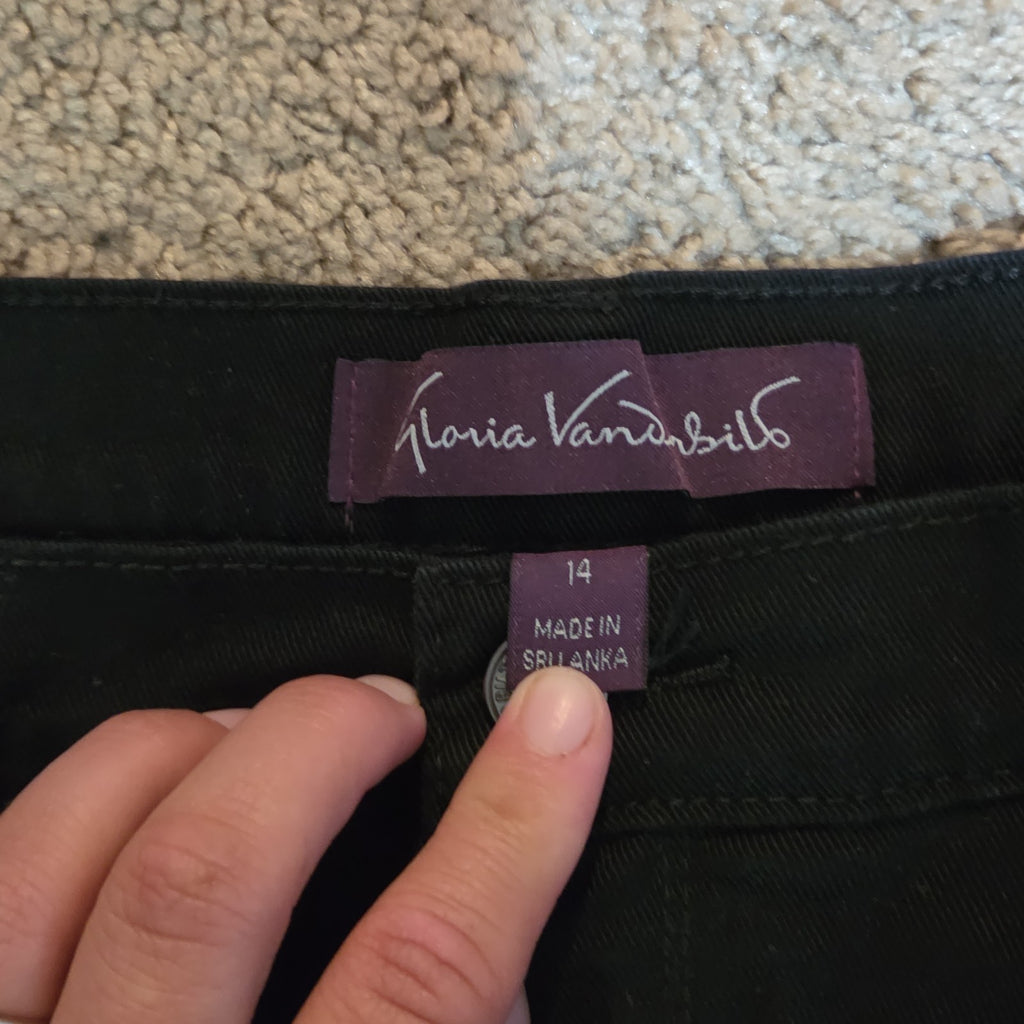 Gloria Vanderbilt Amanda Black Jeans Stretch 14P Short Women Classic