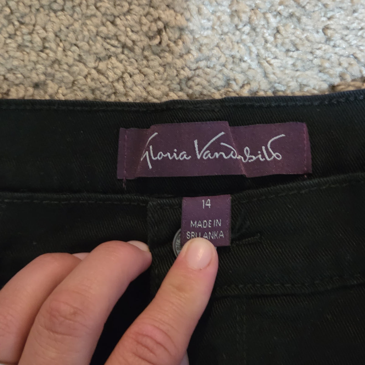 Gloria Vanderbilt Amanda Black Jeans Stretch 14P Short Women Classic