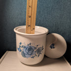 Jay Import Blue Rose Ceramic Canister with Lid Floral Farmhouse Decor 5" Jar