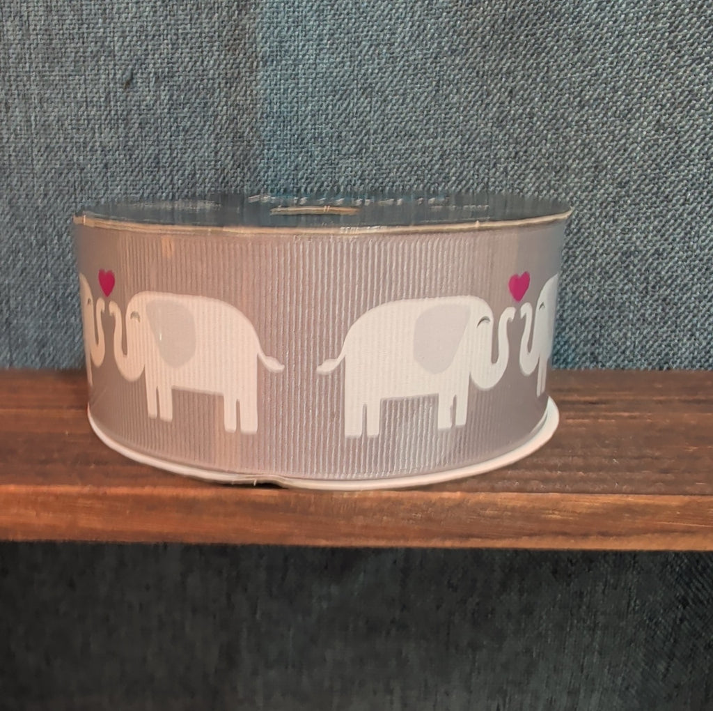 Ribbon Boutique Elephant Heart Grosgrain 1.5 in x 3 yd elephant