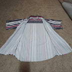Pine Grove Striped Button Down Shirt Cotton Vintage 90s Retro Men Size M