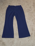 TravelSmith Pants Womens MP Navy Blue Wide Leg Stretch Travel Pull On Style 3212