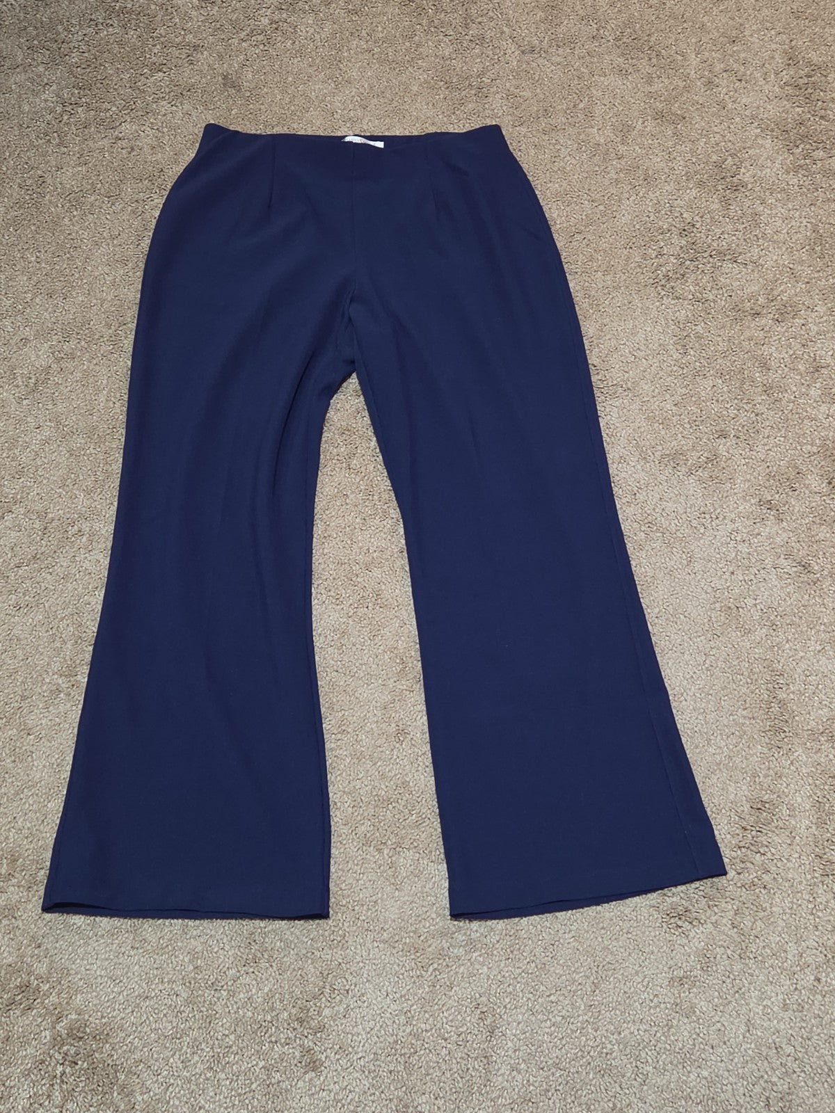 TravelSmith Pants Womens MP Navy Blue Wide Leg Stretch Travel Pull On Style 3212