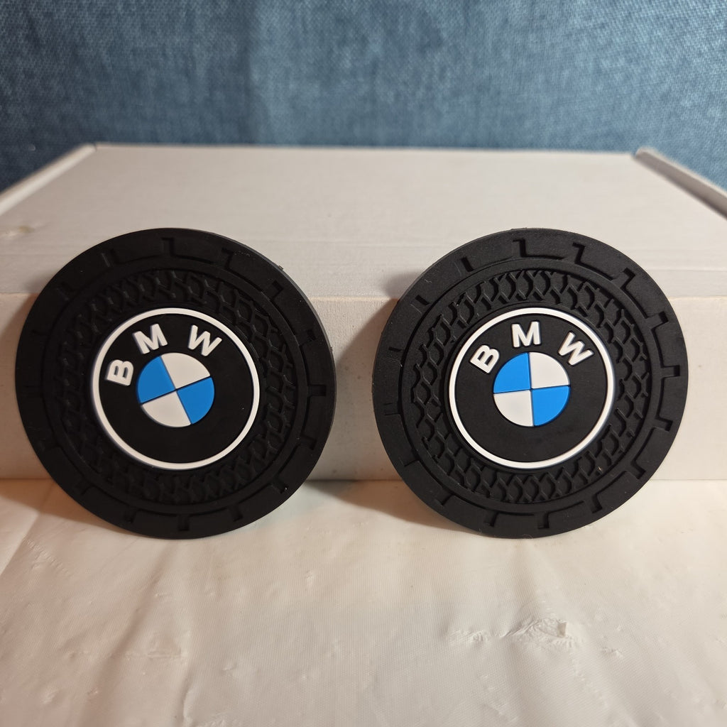 BMW Cup Holder Coasters Silicone Black Blue Auto Accessory