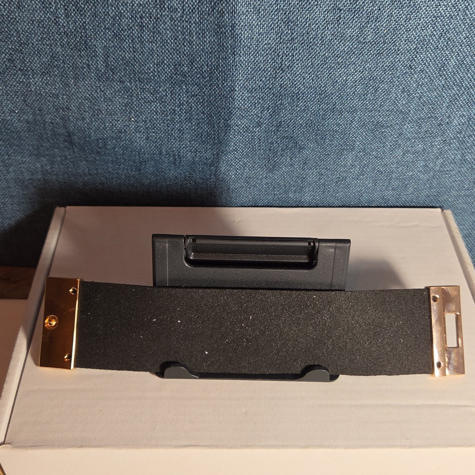 Rhinestone Wide Cuff Bracelet AB Crystal Gold Tone Y2K Glam Style NWOT
