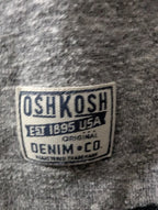 OshKosh B'gosh Boys Shirt Size 7 Henley Raglan Gray Maroon Varsity Stripe