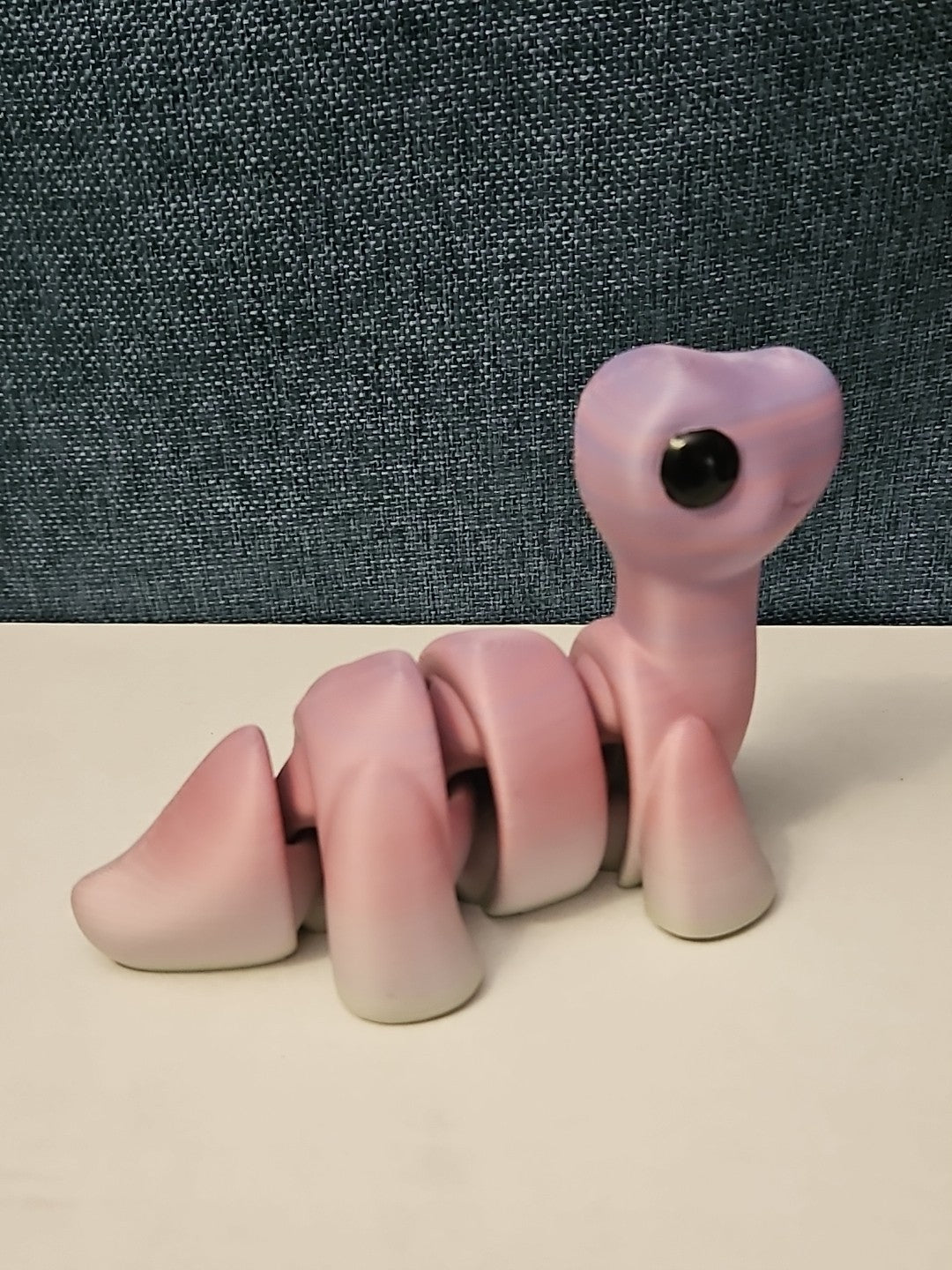 Mini Articulated Brontosaurus Fidget Toy | 3D Printed Dinosaur | Pink Purple