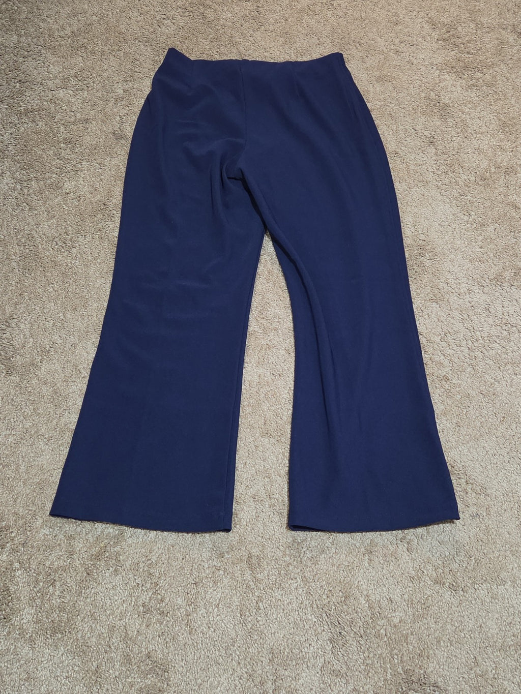 TravelSmith Pants Womens MP Navy Blue Wide Leg Stretch Travel Pull On Style 3212