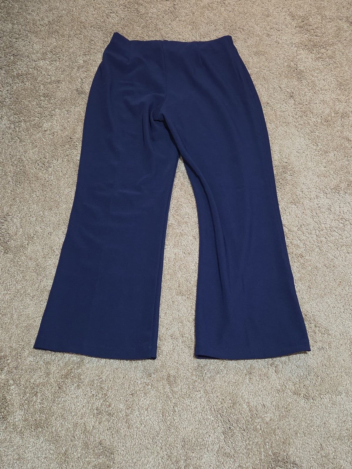 TravelSmith Pants Womens MP Navy Blue Wide Leg Stretch Travel Pull On Style 3212