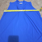 Dana Buchman Draped Neck Blue Sleeveless Top Blouse Gently Used Large