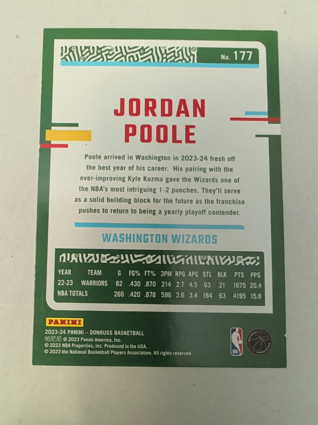 2023-24 Panini Donruss - Jordan Poole #177