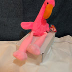 TY Beanie Baby - PINKY the Pink Flamingo (10 inch) - MWMTs Stuffed Animal Toy