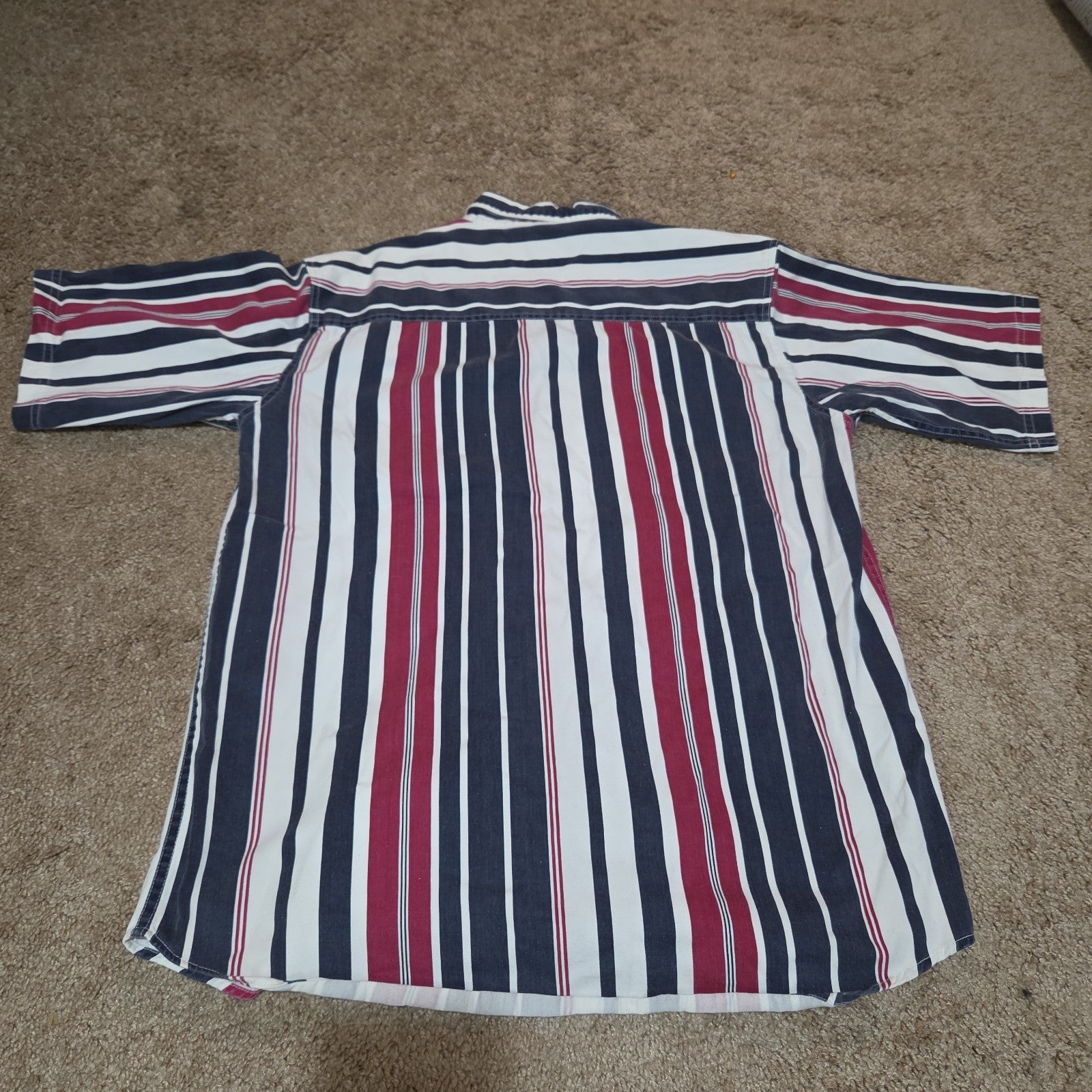 Pine Grove Striped Button Down Shirt Cotton Vintage 90s Retro Men Size M