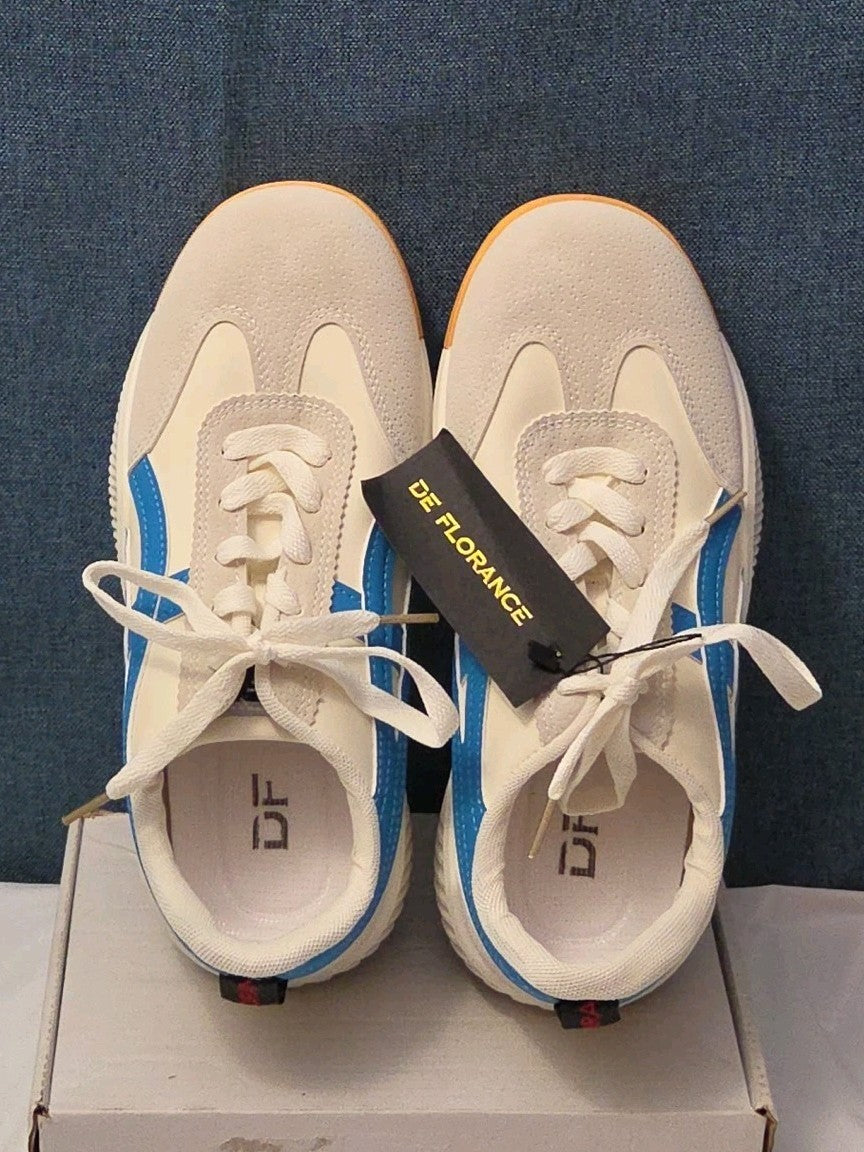 DeFlorance CLOUDEA 2.0 Orthopedic Sneakers | White Blue Women's Size 8 NEW