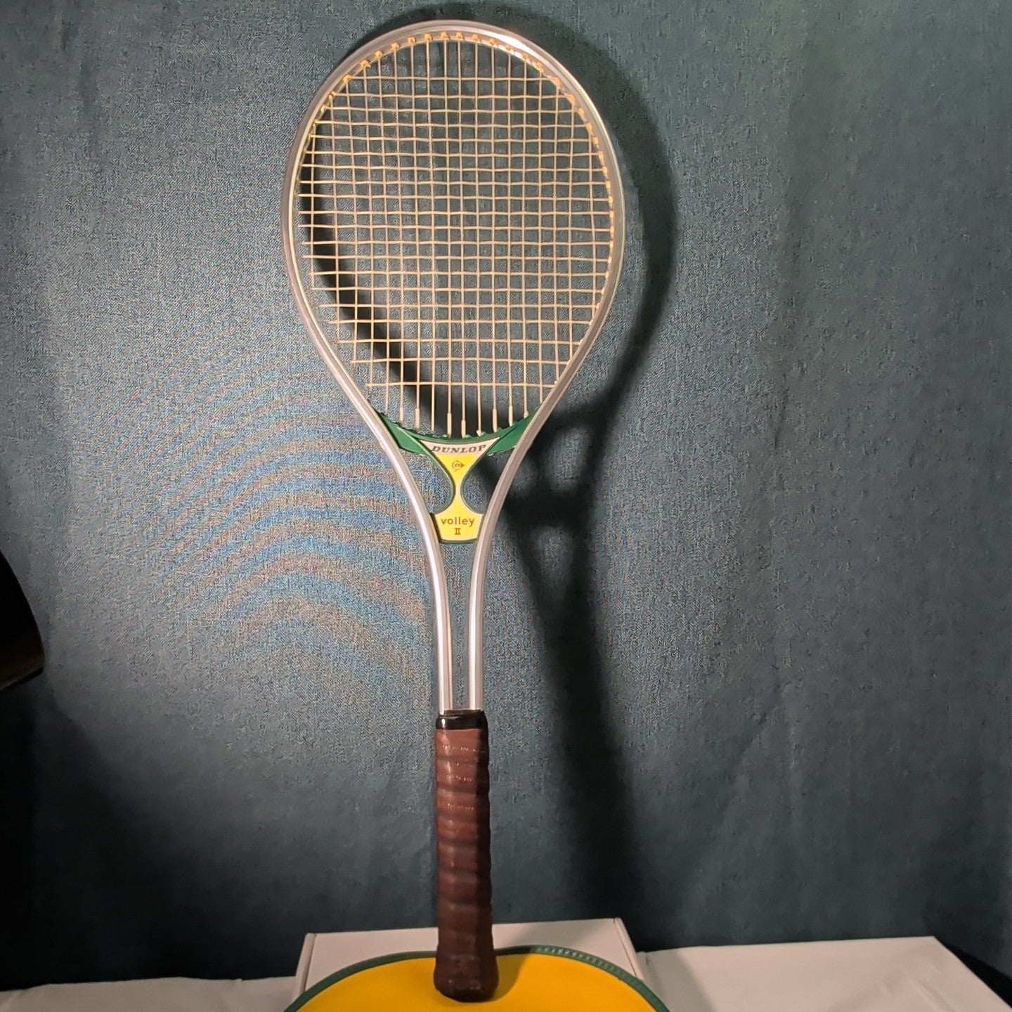 Vintage Dunlop Volley II Aluminum Tennis Racquet 4 5/8 L Made in USA With Cover
