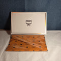 MCM Visetos Envelope Pouch Cognac Monogram Beauty Clutch NIB 200838