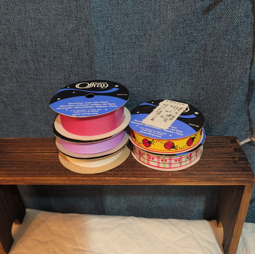 Offray Ribbon Lot 5 Ladybug Cherry Solid Spring Craft Destash