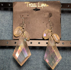 Traci Lynn Iridescent Statement Bib Necklace Earring Set Vintage Style