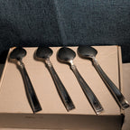 Set of 4 Hampton Silversmiths PORTFOLIO Glossy Spoons | 18/0 Stainless 208