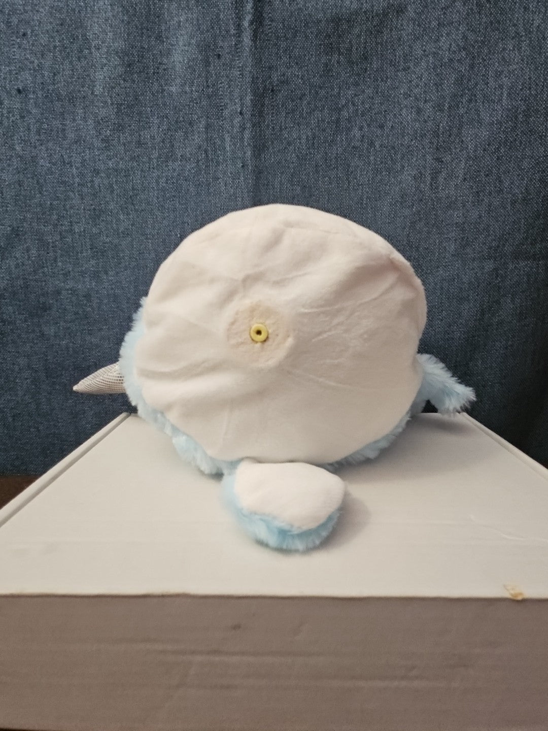 Blue Narwhal Plush Ball Toy 8.25" Inflatable Bouncy Stuffed Animal Sensory Play
