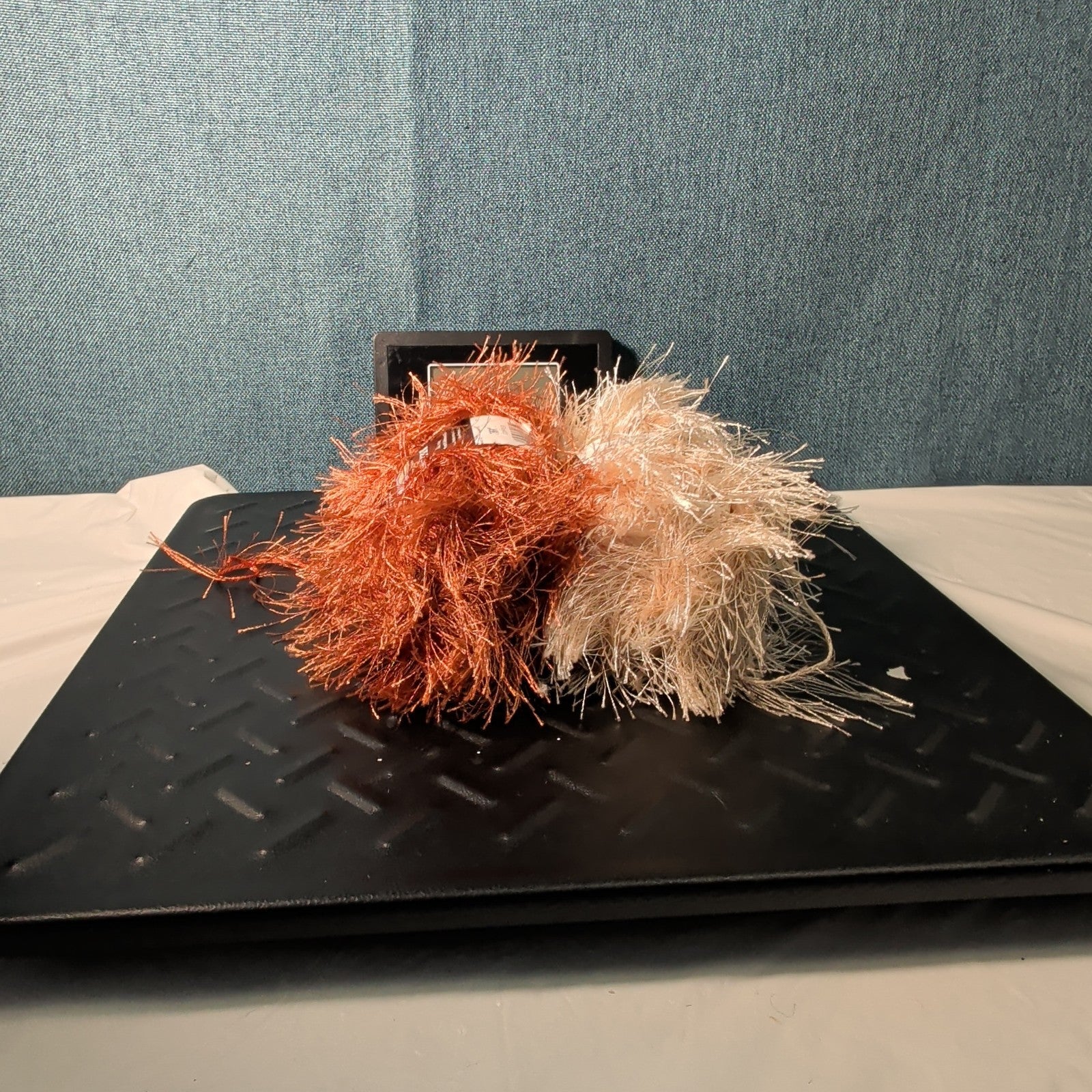 Lion Brand Fun Fur Yarn Copper & Champagne Eyelash Lot 2 Skeins 64yds Y2K NEW