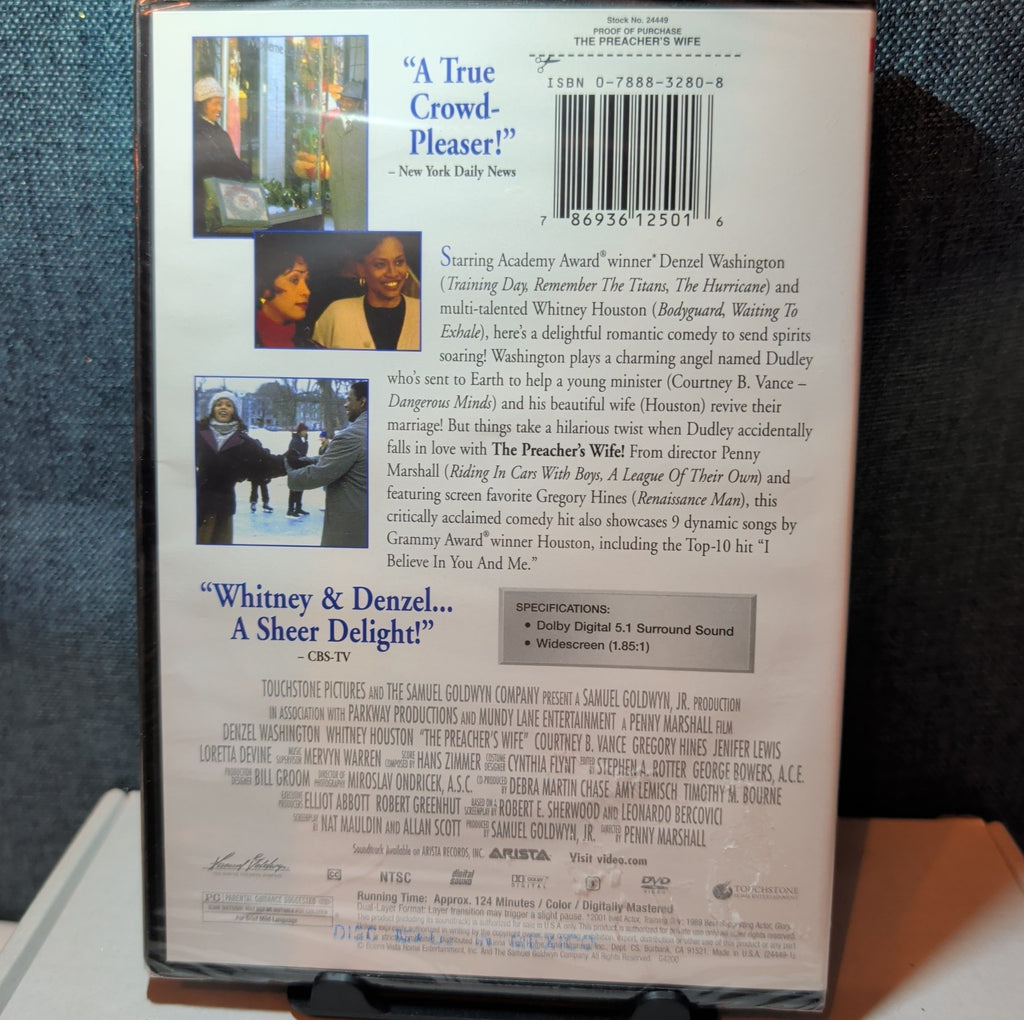 The Preacher's Wife DVD 2002 Widescreen Whitney Houston Sealed