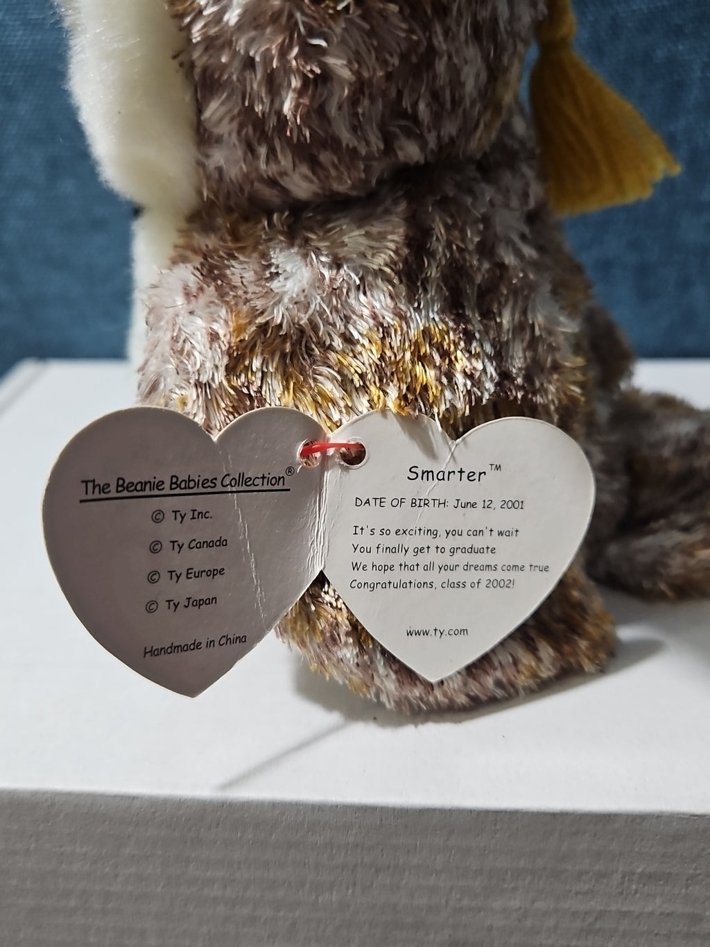 Ty Beanie Baby Smarter the Owl | Class of 2002 Graduation Gift | Retired Plush