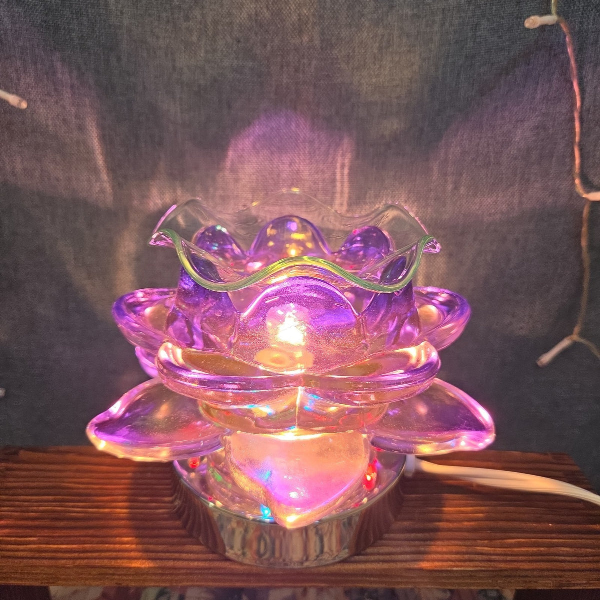 Flower Touch Lamp Glass Oil Warmer Multicolor