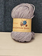 ThinkThings Milk Cotton Yarn | Soft Silver Grey 50g Skein Anti-Pilling