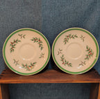 Spode Christmas Tree S3324 England 5.75" Saucers Set 2 Vintage