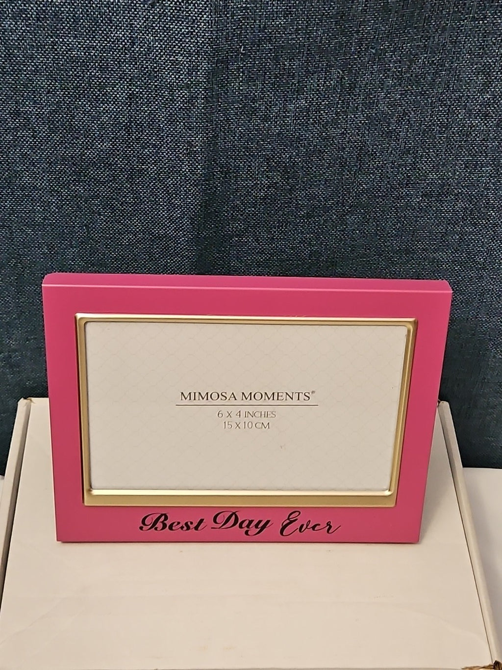 NEW Mimosa Moments Best Day Ever Picture Frame 4x6 | Pink & Gold Wedding Gift