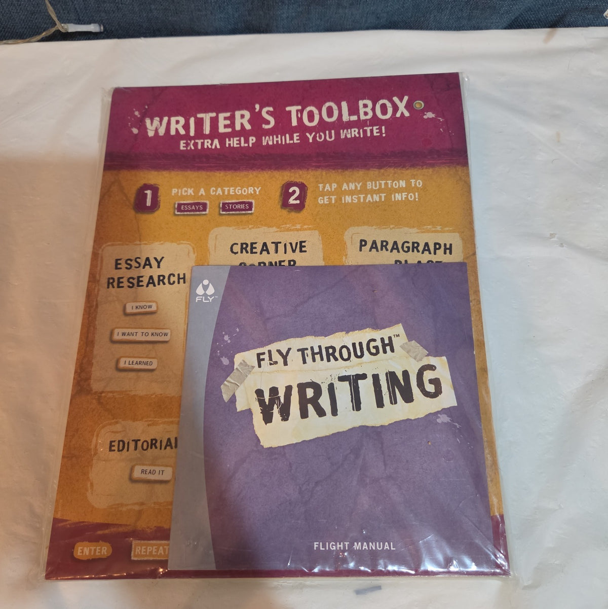 LeapFrog FLY Pentop Writer's Toolbox Cartridge Notebook 2005 Y2K Tech Sealed