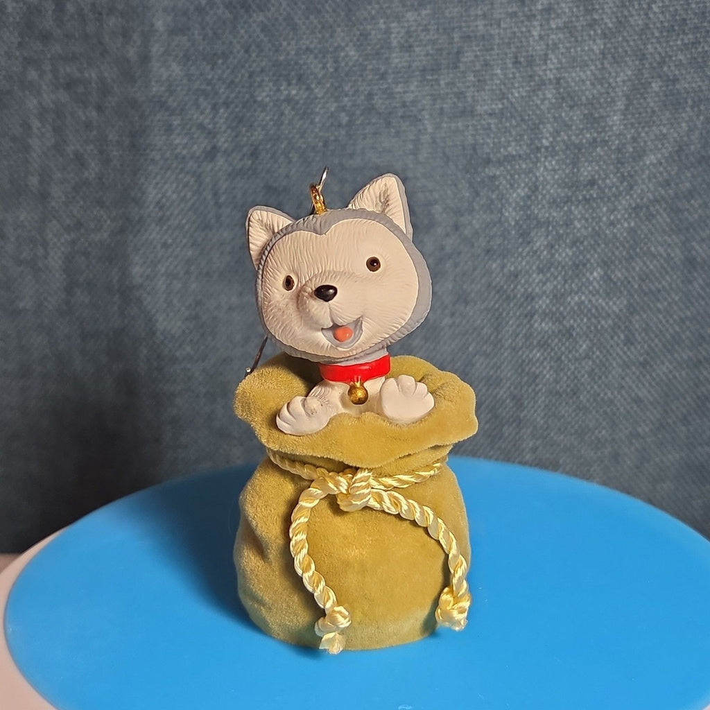 Hallmark Keepsake Jingle Husky Pup Sack Ornament 2011