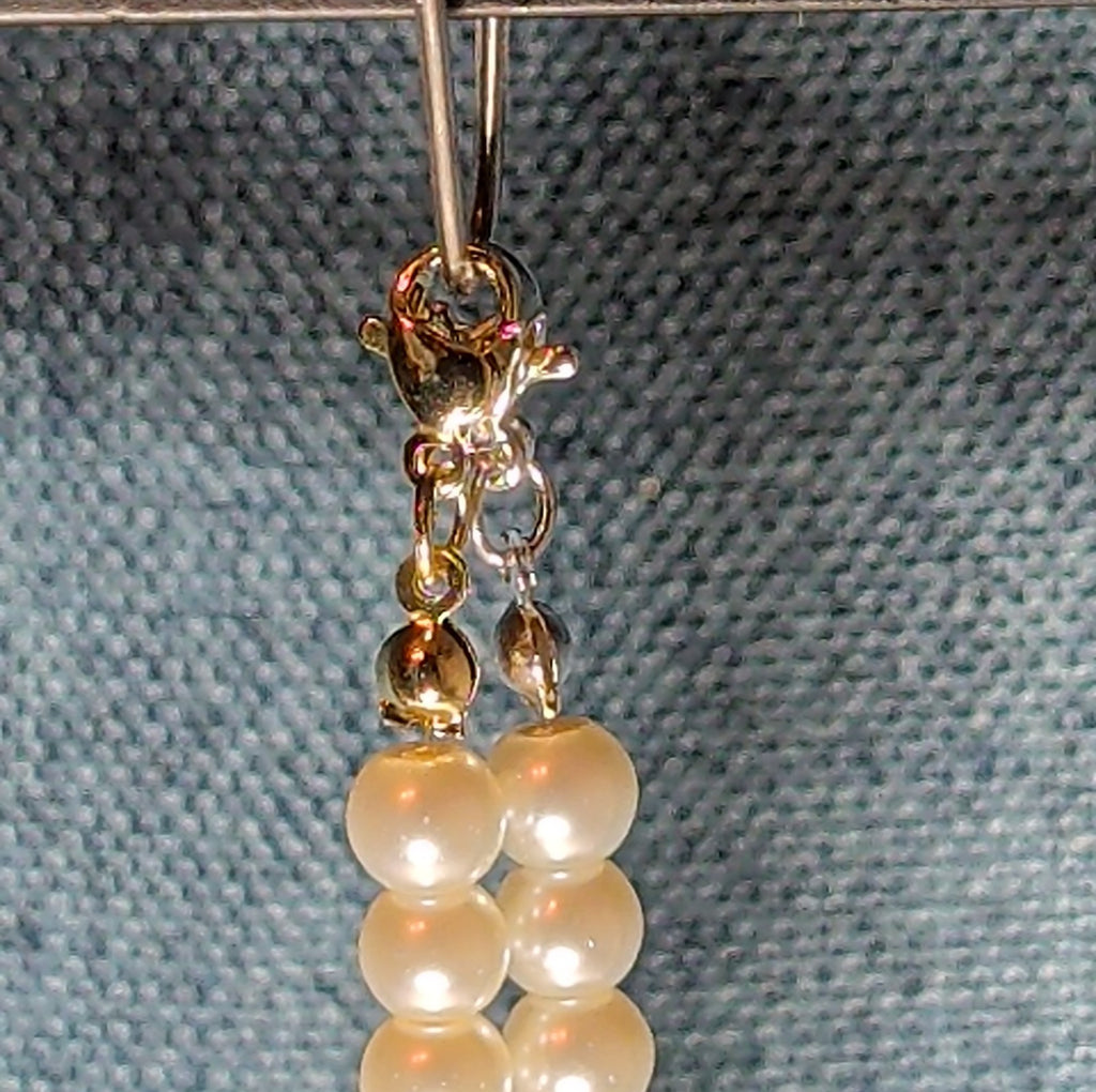 Faux Pearl Purse Charm Gold Silver Tone W Letter Initial