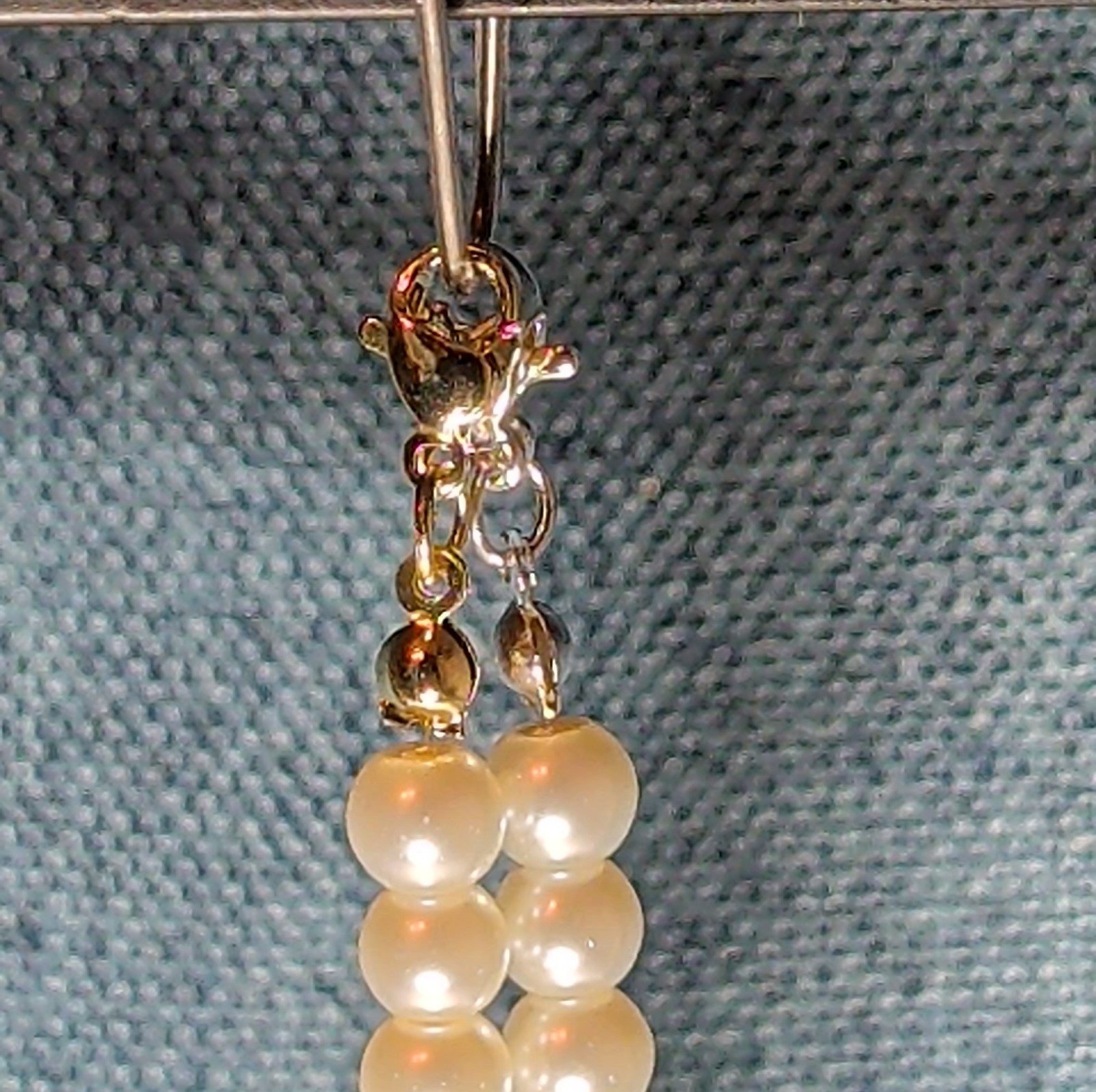 Faux Pearl Purse Charm Gold Silver Tone W Letter Initial
