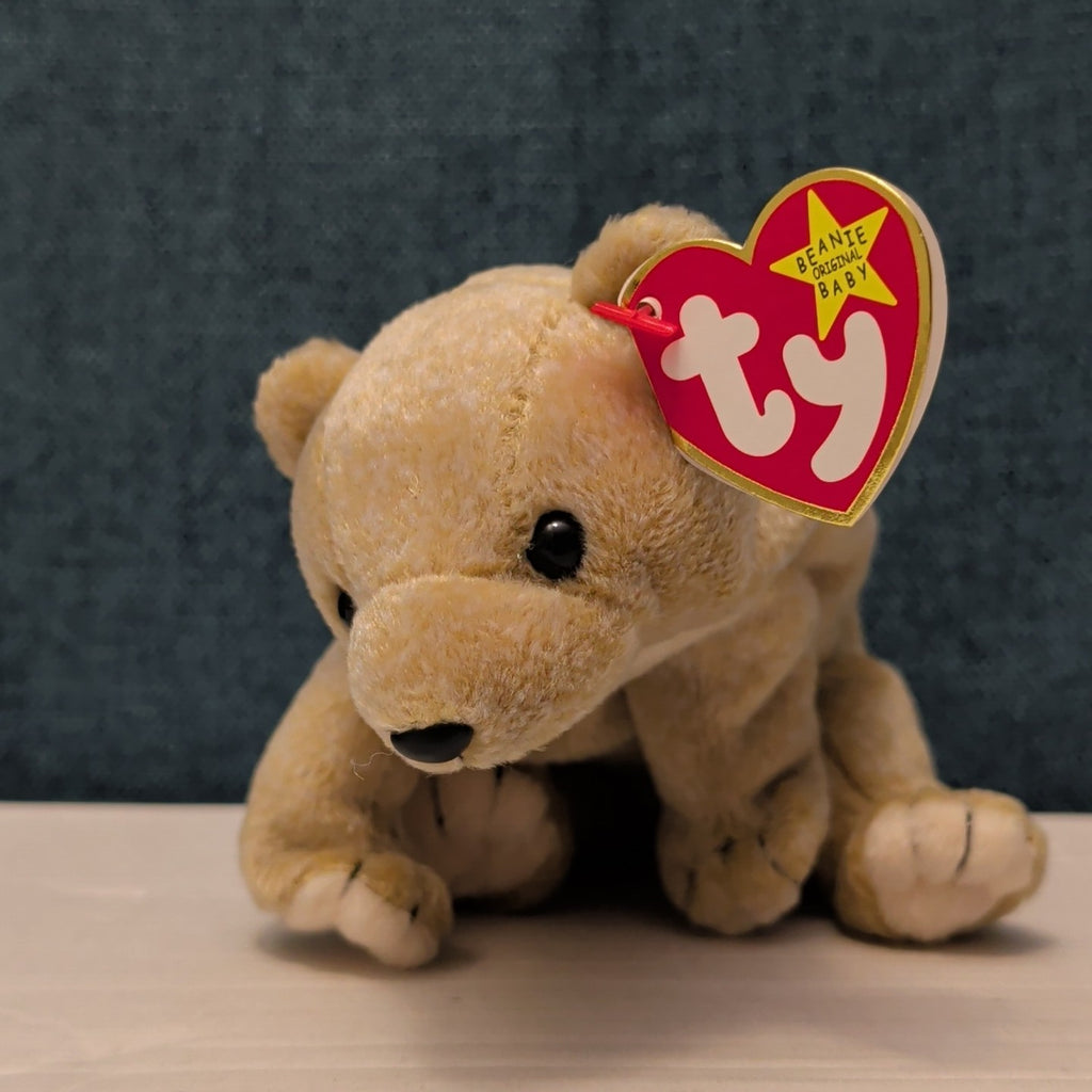 TY Beanie Baby ALMOND Beige Bear 1999 | MWMT Mint Tags | Retired Rare 7" Toy