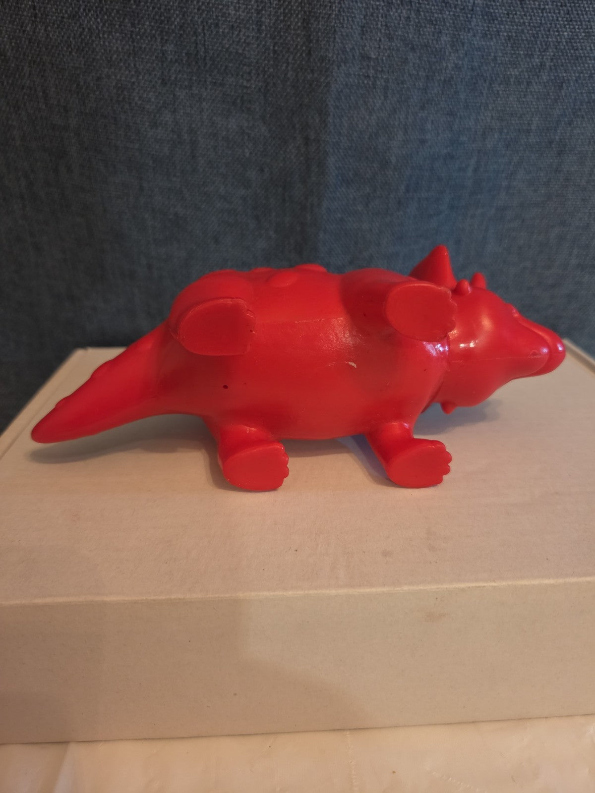 Kid Connection Triceratops Dinosaur Toy Red Blue 7" Long Plastic Figure Toddler