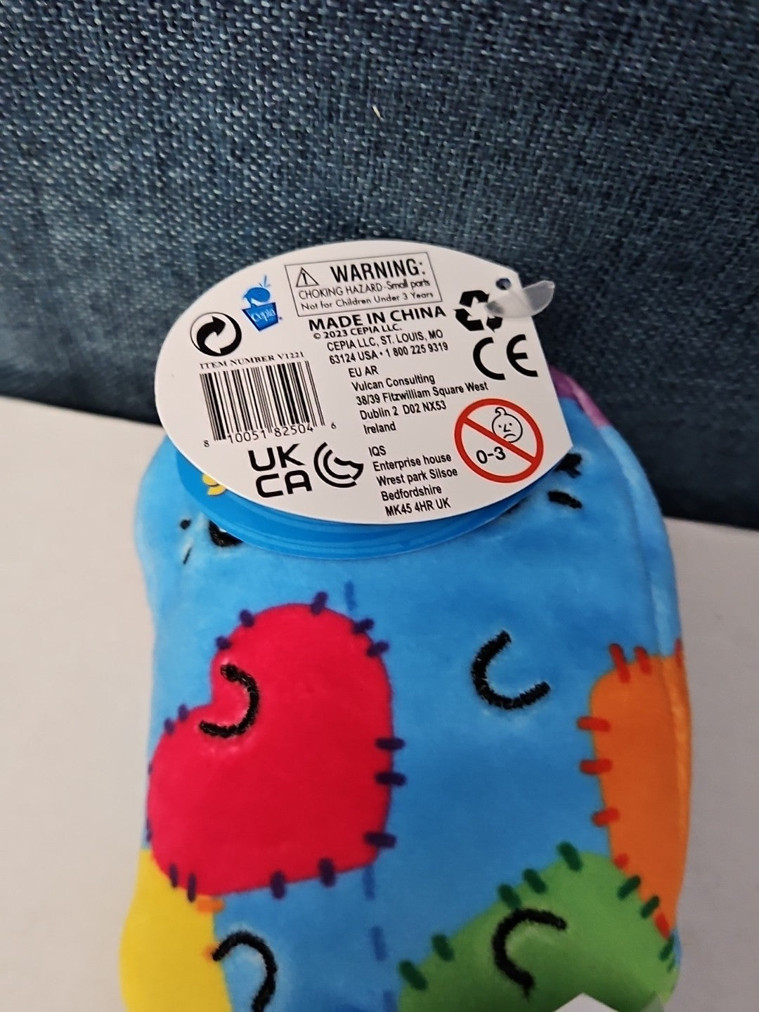 Cats vs Pickles Stitches #503 | Fuchsia Series Bean Plush | Blue Patchy Cat