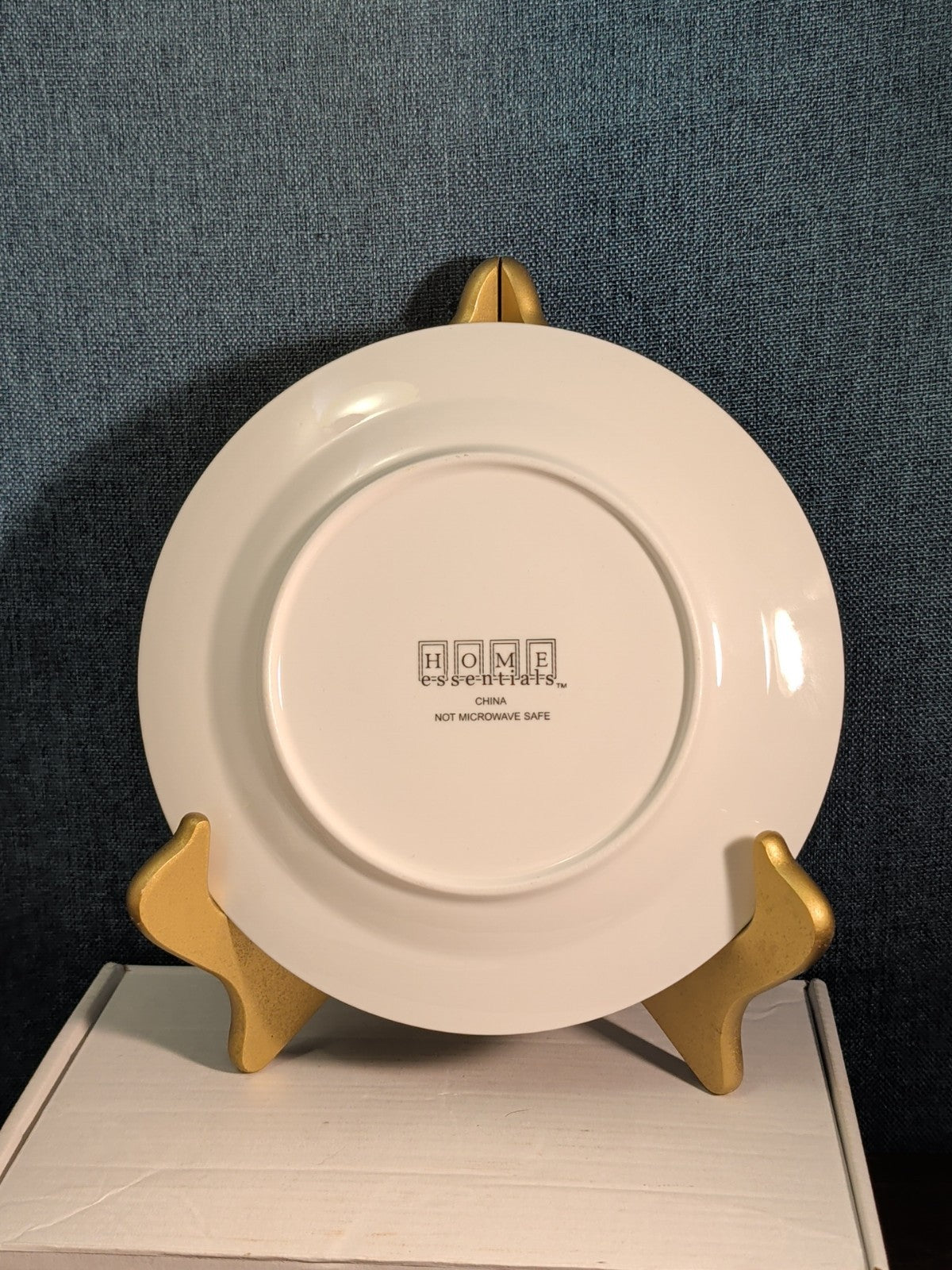 Home Essentials China Salad Plate White with Gold Rim Elegant Replacement
