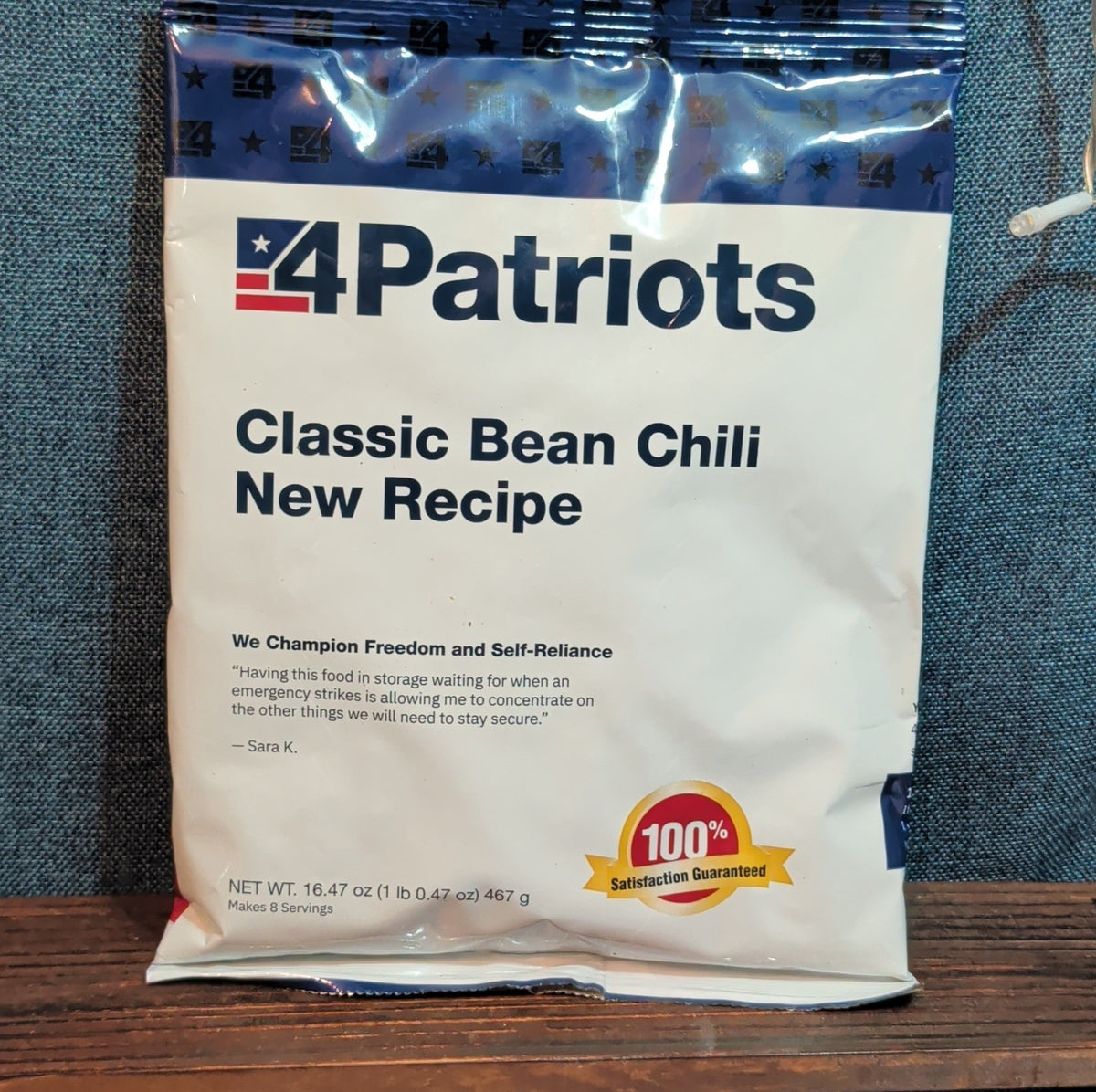 4Patriots Classic Bean Chili Emergency Survival Food Prepper Meal 8 Servings