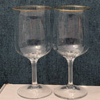LENOX Crystal INTRIGUE Wine Glasses Gold Trim Fluted Rim Vintage 80s | Set of 6