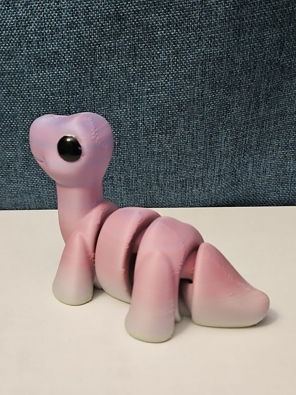 Mini Articulated Brontosaurus Fidget Toy | 3D Printed Dinosaur | Pink Purple