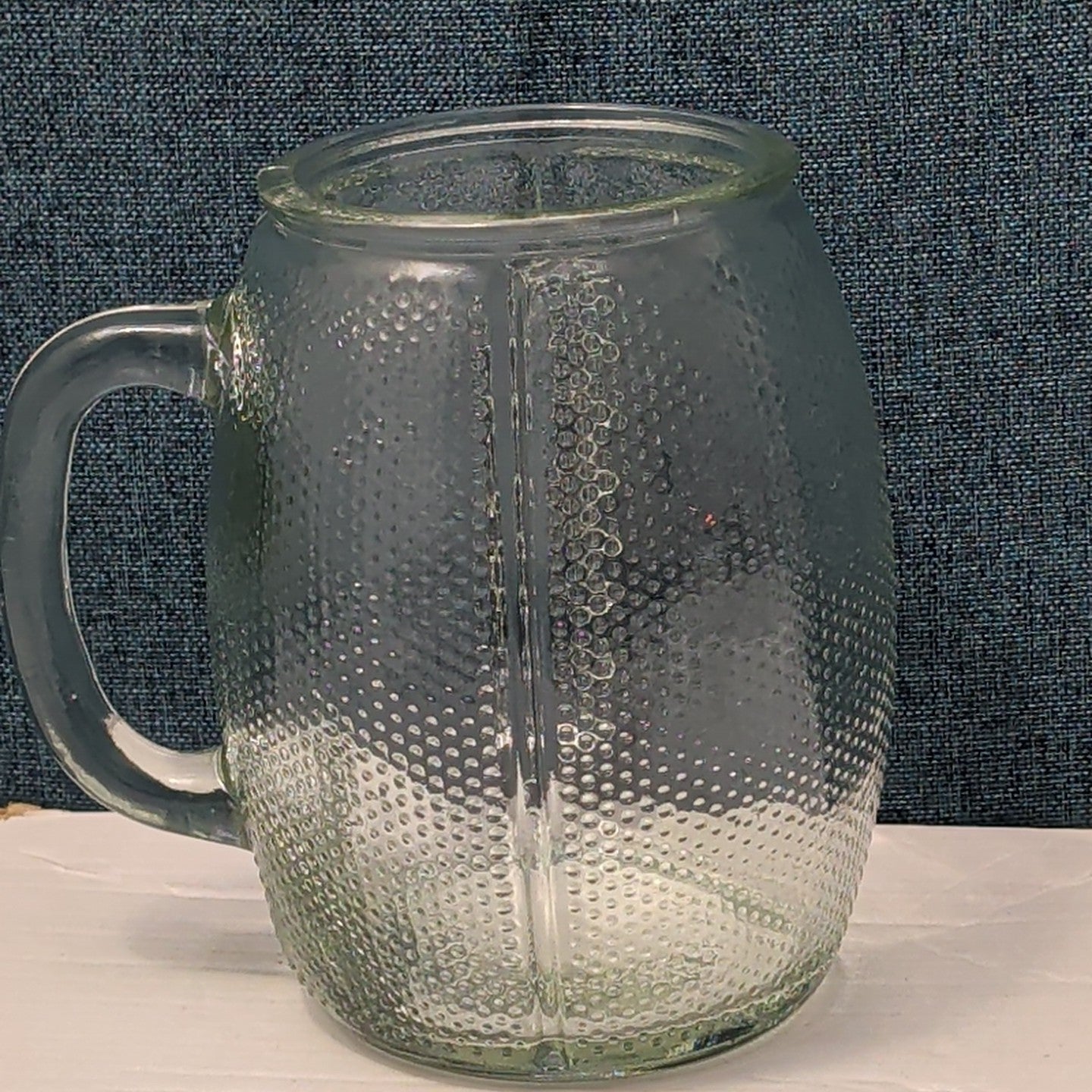 Home Essentials FOOTBALL Glass Mug XL 36 oz Textured Pigskin Beer Stein Gameday