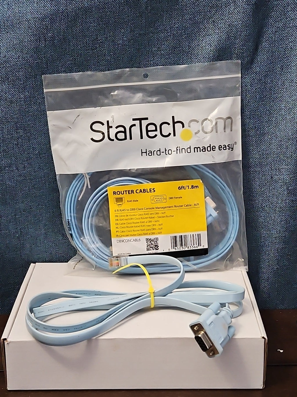 StarTech Cisco Console Cable 6ft | DB9 to RJ45 Management Router Switch | Blue