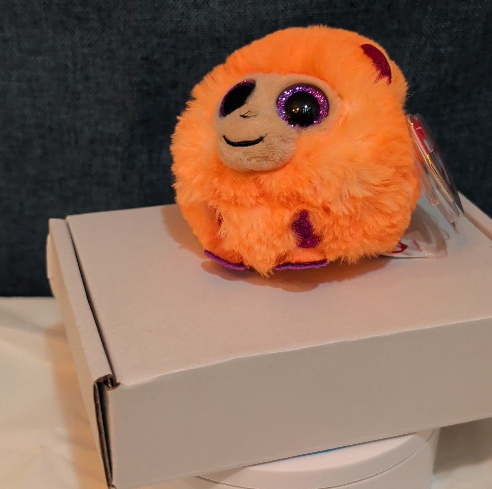 Ty Puffies Coconut The Monkey Plush Toy Orange 3" Glitter Eyes 2021 MWMT