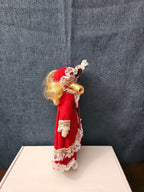 Set of 3 Vintage Porcelain Dolls | Red & Green Velvet | Christmas Carolers